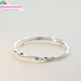  Lắc Tay LCT94 – Vòng Tay Bạc Xoắn Đơn Giản Sang Trọng, Thiết Kế Thanh Lịch Cho Nữ 