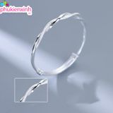  Lắc Tay LCT94 – Vòng Tay Bạc Xoắn Đơn Giản Sang Trọng, Thiết Kế Thanh Lịch Cho Nữ 