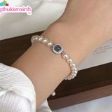  Lắc Tay LCT105 – Chuỗi Ngọc Trắng Phối Đá Xanh Sang Trọng, Tinh Tế Và Nữ Tính 