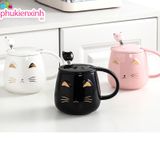  Ly Đựng Nước Hình Mèo DL023 – Cute Đỉnh Cấp  Có Nắp & Muỗng Tiện Lợi 