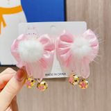  Kẹp Nơ KN02 – Nơ Phồng Lông Mịn, Chuông Trang Trí – 2 Màu Đỏ/Hồng – Phụ Kiện Tóc Bé Gái Dễ Thương 