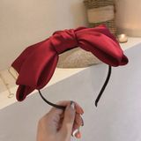  Cài Tóc Nơ Bản To Satin/Da Lì – Siêu Sang – Màu Đen & Đỏ 