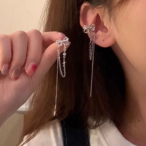  Bông Tai Kẹp TB390 – Thiết Kế Cánh Bướm Dây Dài Thanh Lịch – Kẹp Trái & Kẹp Phải Cá Tính 