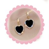  Bông Tai TB240 – Trái Tim Đen Sang Trọng 