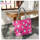  Túi Tote Vải Canvas Họa Tiết Mèo Đáng Yêu XT0069 