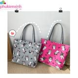  Túi Tote Vải Canvas Họa Tiết Mèo Đáng Yêu XT0069 