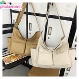  Túi Đeo Vai XT00116 Hàn Quốc – 3 Màu Đen/Trắng/Nâu – Form Rộng, Chất Liệu Mềm, Phong Cách Ulzzang 