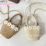  Túi Xách Cói Hoa Cúc XT00123 – Xinh Xắn – Vintage – Ngọt Ngào Chuẩn Nàng Thích Dịu Dàng 