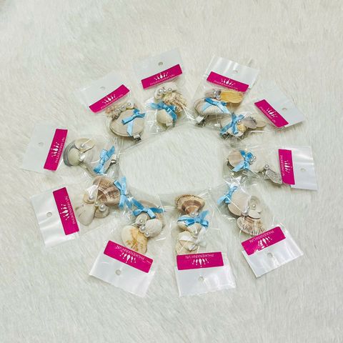  Kẹp Sò Biển KSB – Kẹp tóc hình sò biển đính nơ dễ thương, phong cách tiểu thư ngọt ngào 