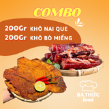  Combo 200G Khô Nai Que (đã tẩm gia vị) + 200G Khô Bò Miếng To Tây Nguyên 