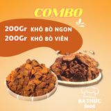  Combo 200Gr Khô Bò Miếng Ngon + 200Gr Bò Viên BA THỨC FOOD 