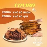  Combo 200Gr Khô Bò Miếng Ngon + 200Gr Bò Que BA THỨC FOOD 