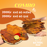  C23 - Combo 200Gr Khô Bò Miếng To + 200Gr Bò Que BA THỨC FOOD 
