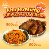  COMBO 500Gram Khô Bò Nguyên Miếng + 500Gram Khô Gà Xé Lá Chanh 