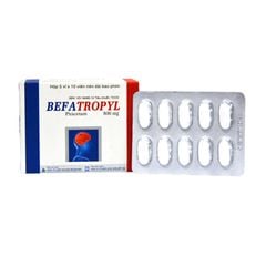 Befatropyl 800mg - Điều trị rối loạn tuần hoàn não, chứng nghiện rượu (Hộp 5 vỉ x 10 viên)