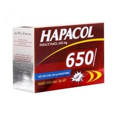 Hapacol 650mg - Giảm đau, hạ sốt (Hộp 10 vỉ x 5 viên)