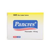 Pancres 170mg - Điều trị các chứng kém hấp thụ do thiếu các men tiêu hóa (Hộp 10 vỉ x 10 viên)