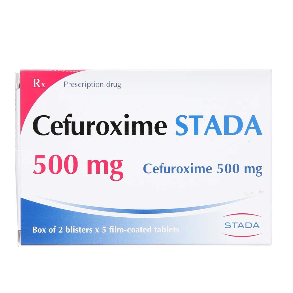 Cefuroxim STADA 500mg Điều trị nhiễm khuẩn (Hộp 2 vỉ x 5 viên) Nhà