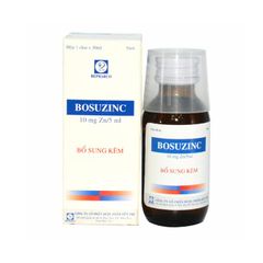 Bosuzinc - Bổ sung và điều trị thiếu kẽm trong tiêu chảy, suy dinh dưỡng, chán ăn, mụn trứng cá (Hộp 1 chai 30ml)