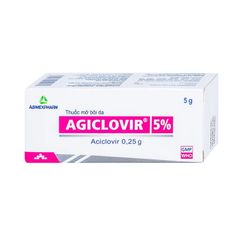 Agiclovir 5% - Kem bôi da trị nhiễm Herpes simplex (Hộp 1 tuýp nhựa 5g)