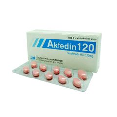 Akfedin 120 - Điều trị viêm mũi dị ứng, nổi mề đay (Hộp 3 vỉ x 10 viên)