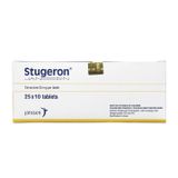 Stugeron 25mg - Điều trị rối loạn tuần hoàn não và phòng ngừa say tàu xe (Hộp 25 vỉ x 10 viên)