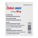 Zinmax-Domesco 500 mg - Điều trị nhiễm khuẩn thể nhẹ đến vừa ở đường hô hấp do các vi khuẩn nhạy cảm gây ra (Hộp 2 vỉ x 5 viên)
