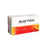 Acid Folic - Điều trị và phòng tình trạng thiếu acid folic (Hộp 10 vỉ x 10 viên)