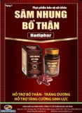 Thực phẩm bảo vệ sức khỏe Sâm nhung bổ thận Hadiphar - Bổ thận, tráng dương (Hộp 1 lọ 60 viên nang)