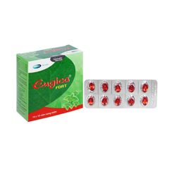 Eugica Fort - Điều trị các chứng ho, đau họng, sổ mũi, cảm cúm (Hộp 10 vỉ x 10 viên)