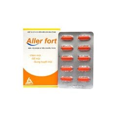Aller fort - Điều trị viêm mũi dị ứng mùa và quanh năm, viêm kết mạc dị ứng và sung huyết (Hộp 10 vỉ x 10 viên)