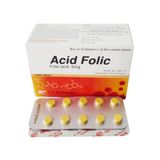 Acid Folic - Điều trị và phòng tình trạng thiếu acid folic (Hộp 10 vỉ x 10 viên)