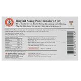 Ống hít Siang Pure Inhaler - Giảm nghẹt mũi và chóng mặt (Vỉ 6 ống hít 2ml)