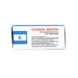 Cetirizin Boston 10mg - Điều trị viêm mũi dị ứng và mày đay mãn tính (Hộp 10 vỉ x 10 viên)