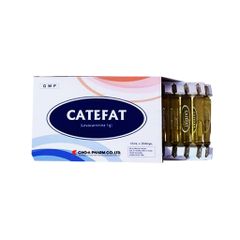 Catefat 1g - Điều trị thiếu carnitin, đau thắt ngực, nhồi máu cơ tim (Hộp 20 ống x 10ml)