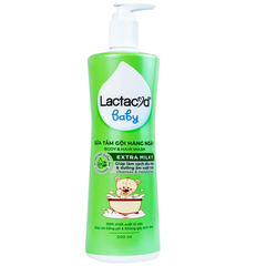 Sữa tắm gội hàng ngày LACTACYD BABY EXTRA MILKY (Chai 500ml)