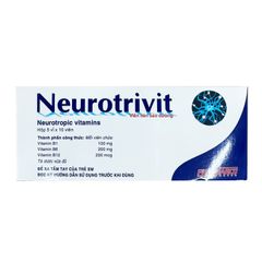 Neurotrivit - Điều trị rối loạn thần kinh ngoại vi, giảm đau trong dây thần kinh (Hộp 5 vỉ x 10 viên)