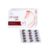 Thực phẩm bảo vệ sức khỏe VIT HAIR MEN - Cung cấp các dưỡng chất có tác dụng nuôi dưỡng tóc chắc khỏe, giảm rụng tóc dành cho nam giới (Hộp 4 vỉ x 15 viên)