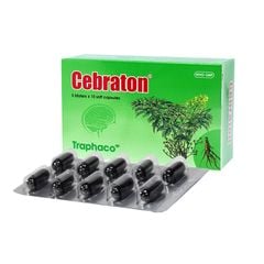 Cebraton - Bổ khí huyết, hoạt huyết dưỡng não (Hộp 5 vỉ x10 viên nang mềm)