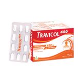 Travicol 650mg - Giảm đau, hạ sốt (Hộp 10 vỉ x 10 viên)