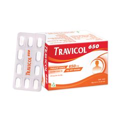Travicol 650mg - Giảm đau, hạ sốt (Hộp 10 vỉ x 10 viên)