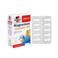 Thực phẩm bảo vệ sức khỏe Doppelherz Magnesium + Calcium + D3 - Bổ sung Canxi, Magie và Vitamin D3, giúp phòng ngừa loãng xương (Hộp 30 viên)