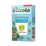 Kẹo thảo mộc Ricola Alpin Fresh (Không đường) - Giúp giảm ho, thông cổ mát họng, hỗ trợ giảm viêm họng, khàn tiếng (Hộp 40g)