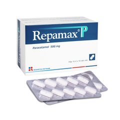 Repamax P 500mg - Điều trị các triệu chứng sốt và đau nhức từ nhẹ đến vừa (Hộp 10 vỉ x 10 viên)
