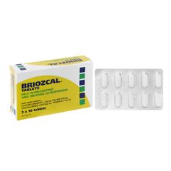 Briozcal - Bổ sung canxi, phòng và điều trị loãng xương (Hôp 3 vỉ x 10 viên)