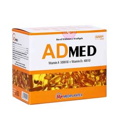 Admed - Phòng và điều trị thiếu vitamin A, D (Hộp 10 vỉ x 10 viên)