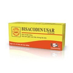 Bisacodin Usar - Giúp nhuận tràng, giúp làm giảm các triệu chứng táo bón (Hộp 5 vỉ x 10 viên nén bao đường)