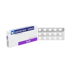 Cavinton forte 10mg - Điều trị các dạng khác nhau của rối loạn tuần hoàn máu não (Hộp 2 vỉ x 15 viên)