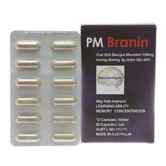 PM Branin 150mg - Cải thiện và duy trì chức năng não ( Hộp 5 vỉ x 12 viên)