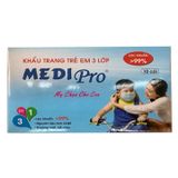 Khẩu trang trẻ em 3 lớp MediPro - Xanh dương (Hộp 10 cái)